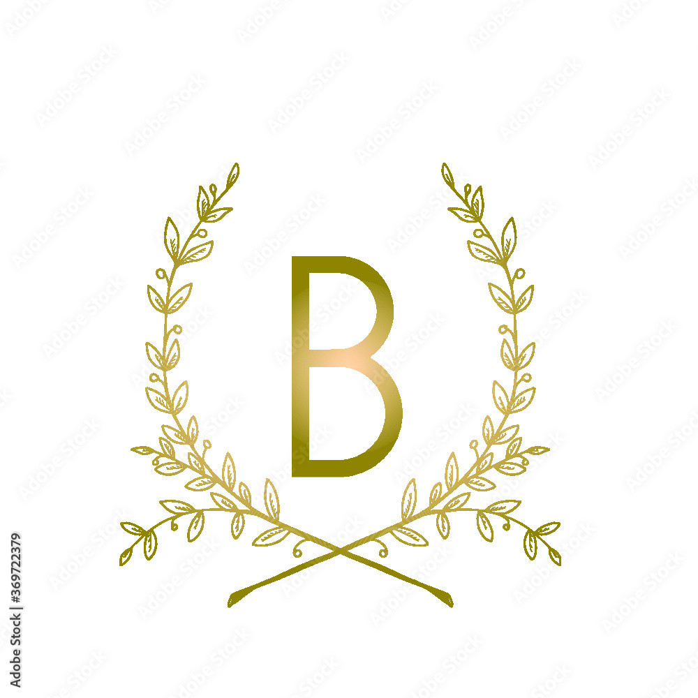 Obraz premium B Branch Gold Vector