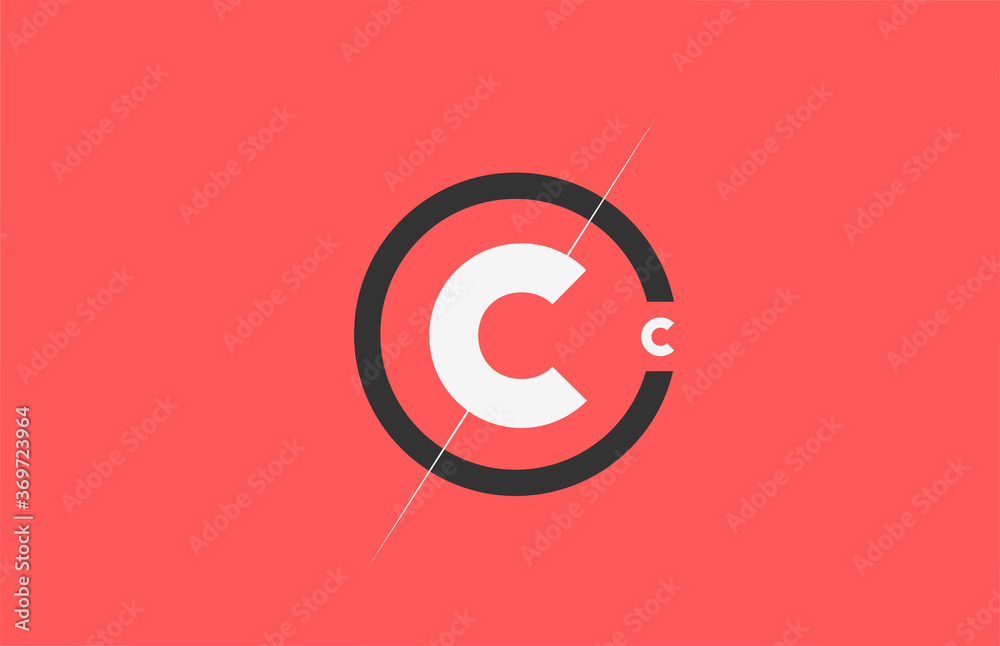 black white pink C alphabet letter logo icon. Circle company and business design black white pink C alphabet letter logo icon. Circle company and business design