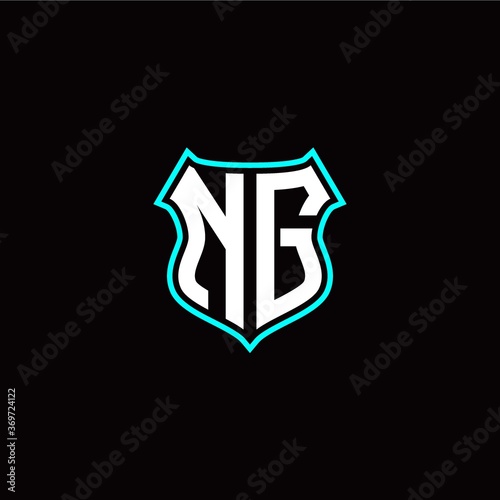 Fototapeta Naklejka Na Ścianę i Meble -  N G initials monogram logo shield designs modern
