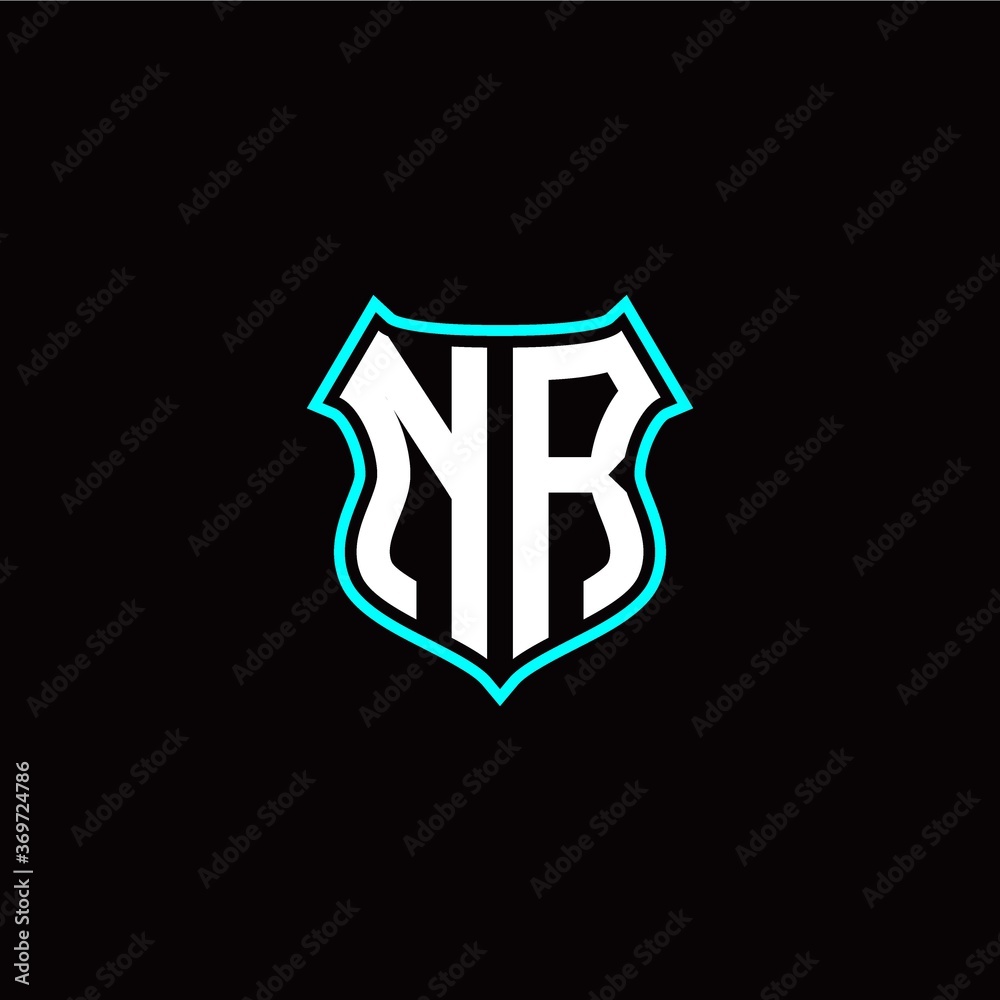 N R initials monogram logo shield designs modern