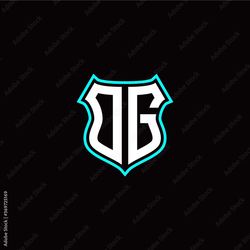 O G initials monogram logo shield designs modern