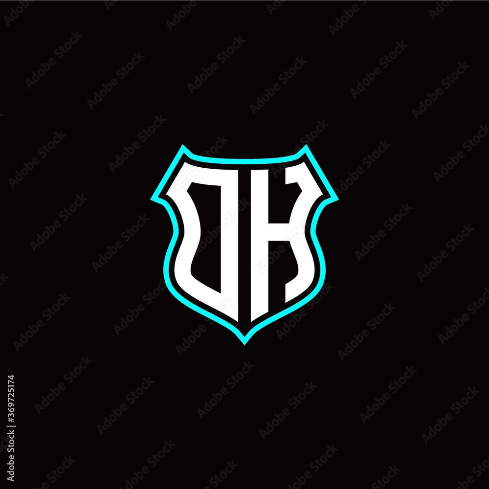 O H initials monogram logo shield designs modern