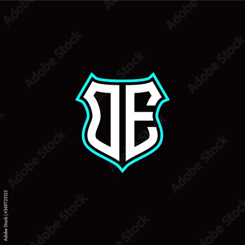 Free Download O E initials monogram logo shield designs modern - GFXLoad