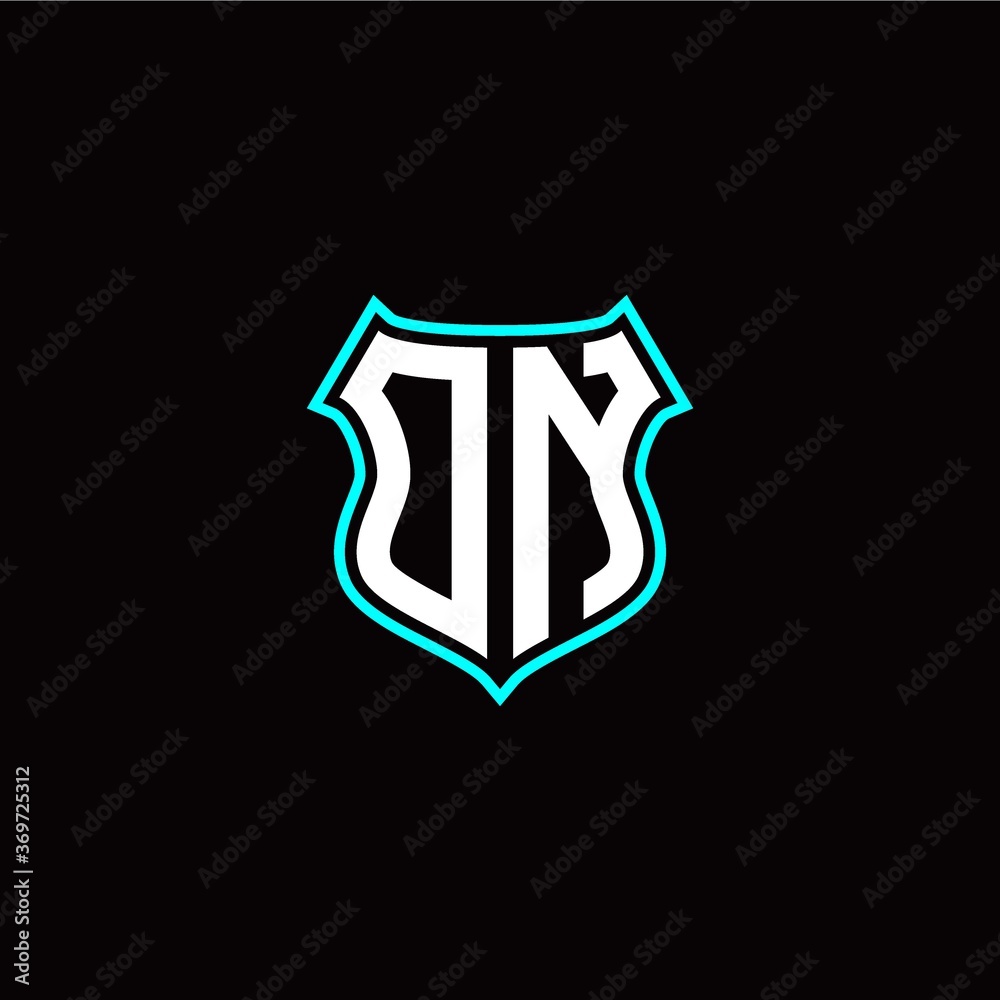 O N initials monogram logo shield designs modern