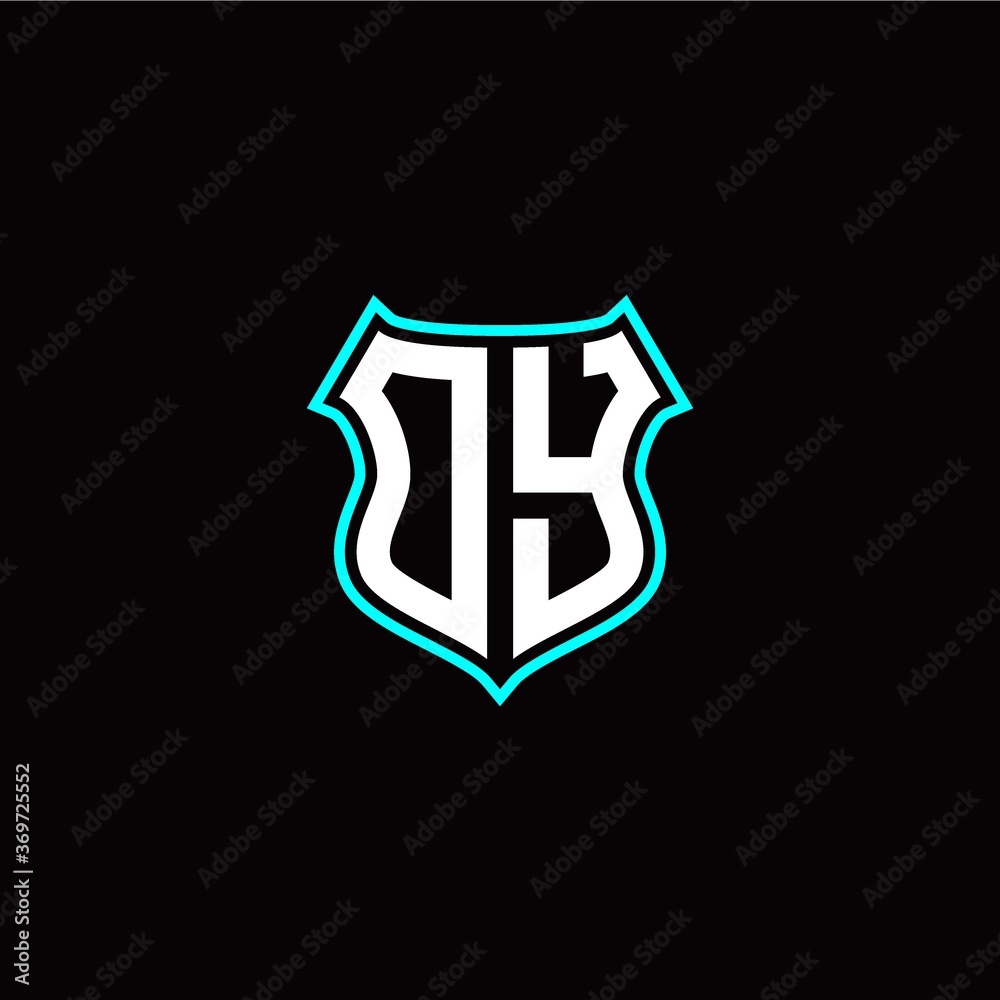 O Y initials monogram logo shield designs modern