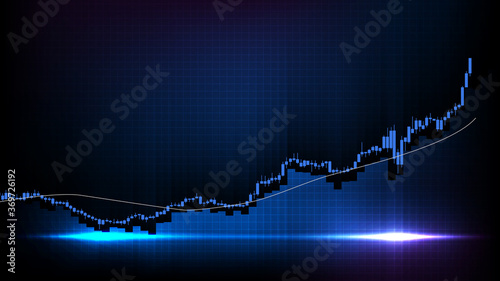 abstract background of stock market gold indicator candle graph
