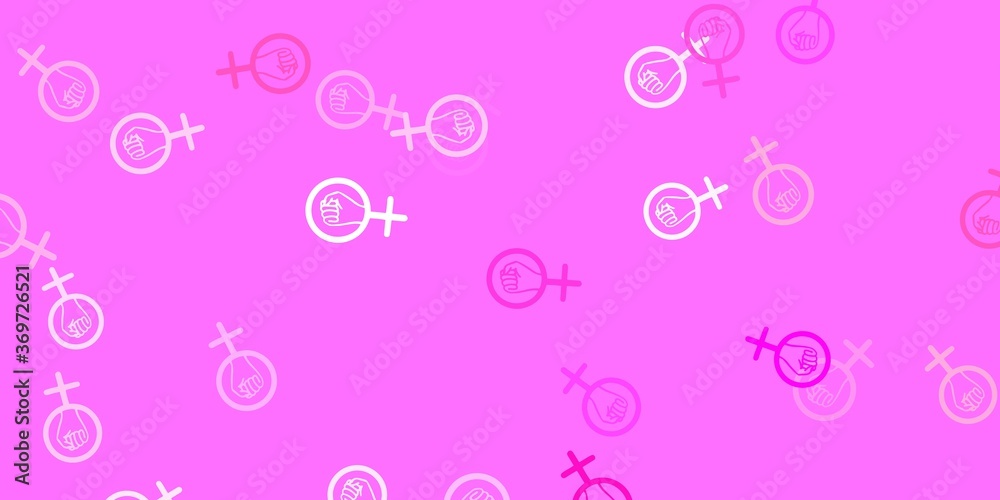 Light Pink, Yellow vector background with woman symbols. Light Pink, Yellow vector background with woman symbols.