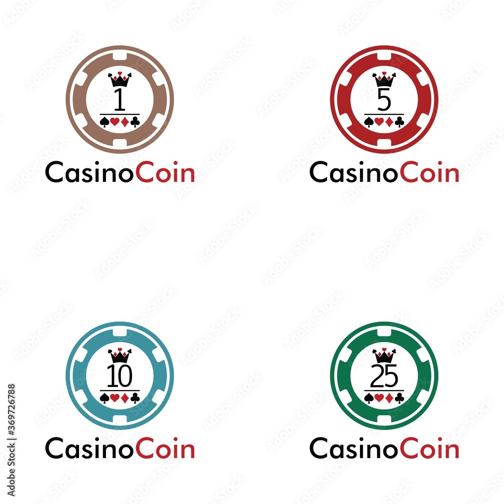 Set of casino coin logo design for casino business, gamble, card game, speculate, etc.