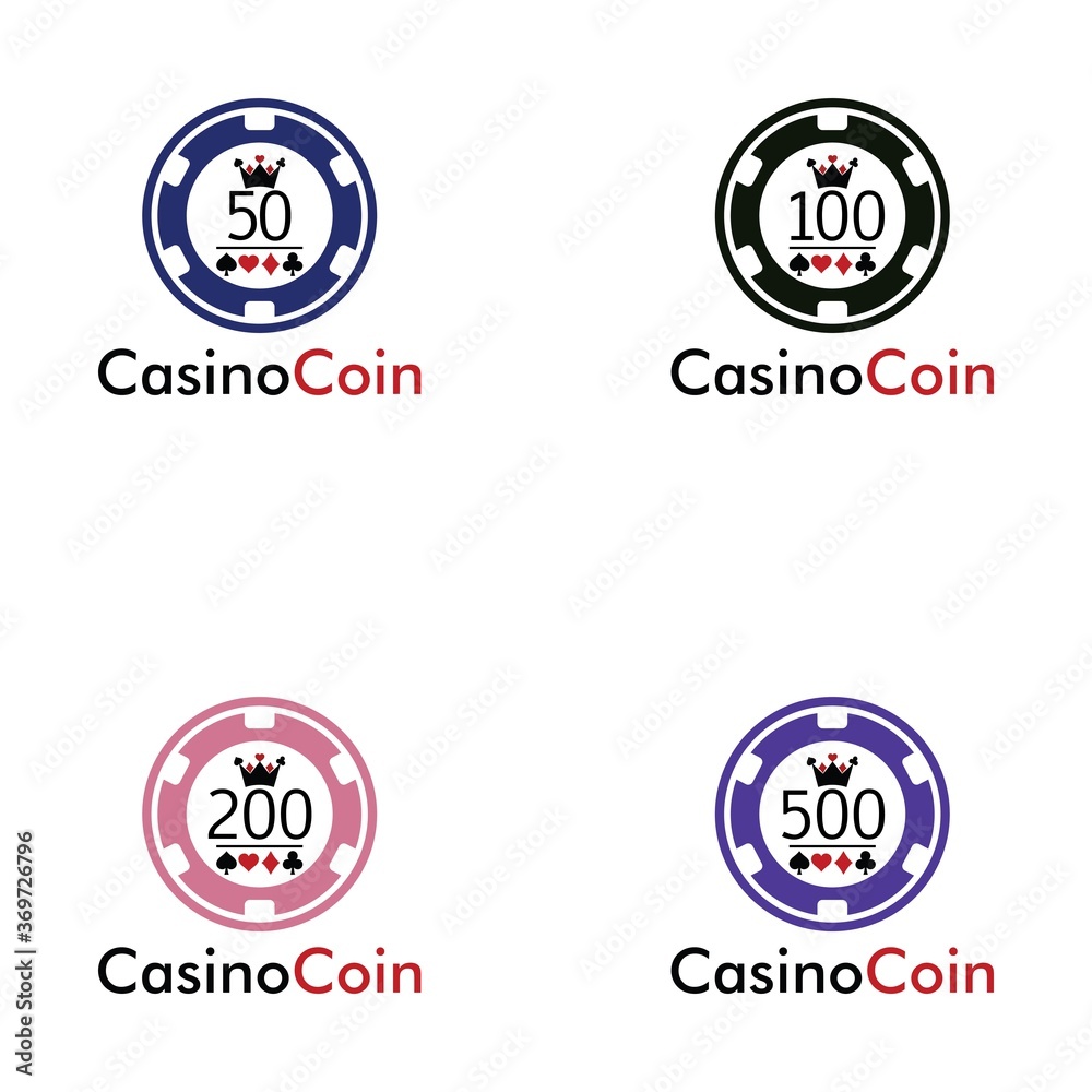 Set of casino coin logo design for casino business, gamble, card game, speculate, etc.