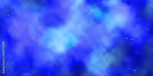 Light BLUE vector template with neon stars. Blur decorative design in simple style with stars. Theme for cell phones.
