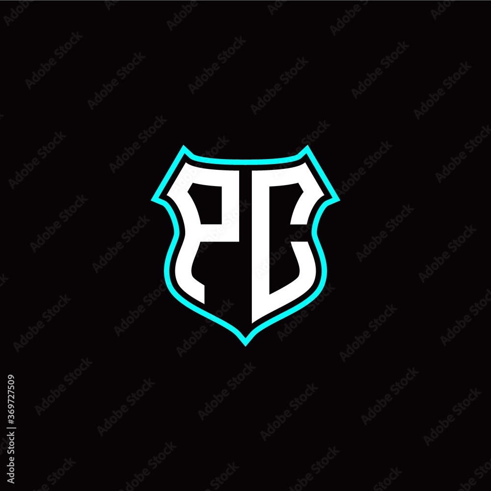 P C initials monogram logo shield designs modern P C initials monogram logo shield designs modern