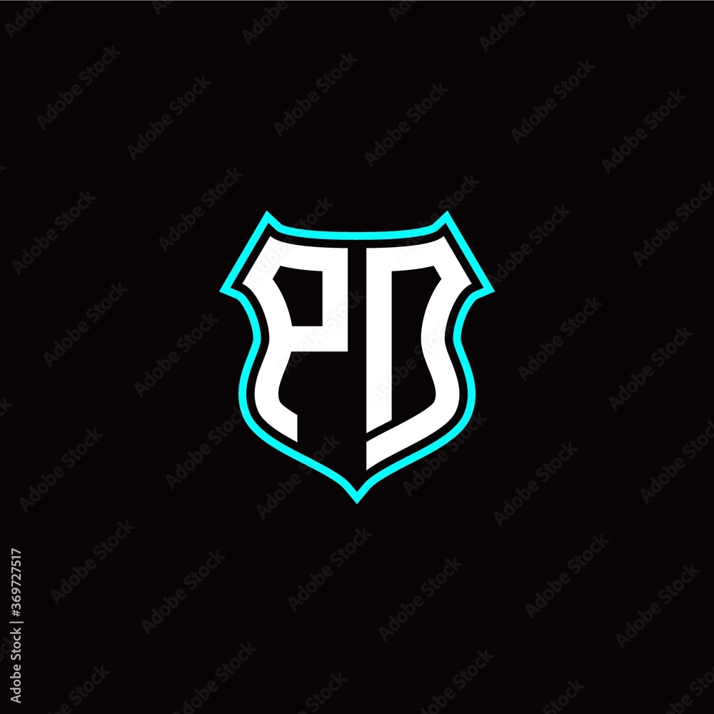 P D initials monogram logo shield designs modern P D initials monogram logo shield designs modern