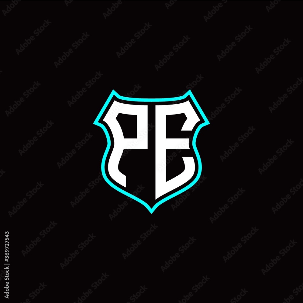 P E initials monogram logo shield designs modern P E initials monogram logo shield designs modern