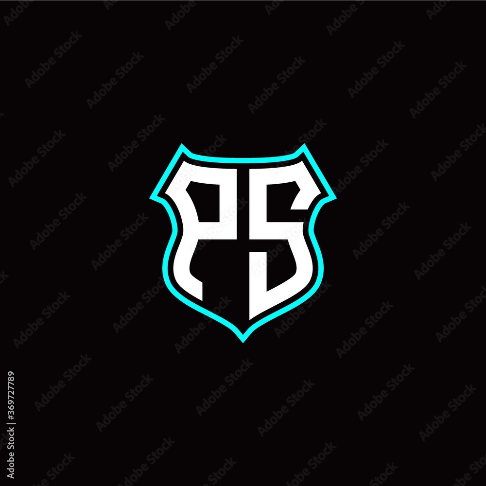 P S initials monogram logo shield designs modern