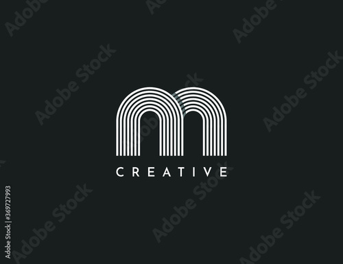 letter logo m lowercase, connection of lines vector illustration template.Abstract letter m logotype.Modern emblem symbol.Luxury and dynamic.