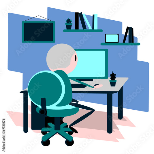 businessman working on computer