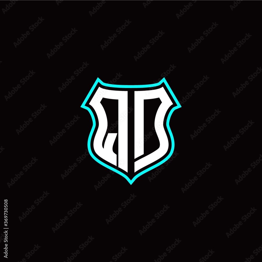 Q D initials monogram logo shield designs modern
