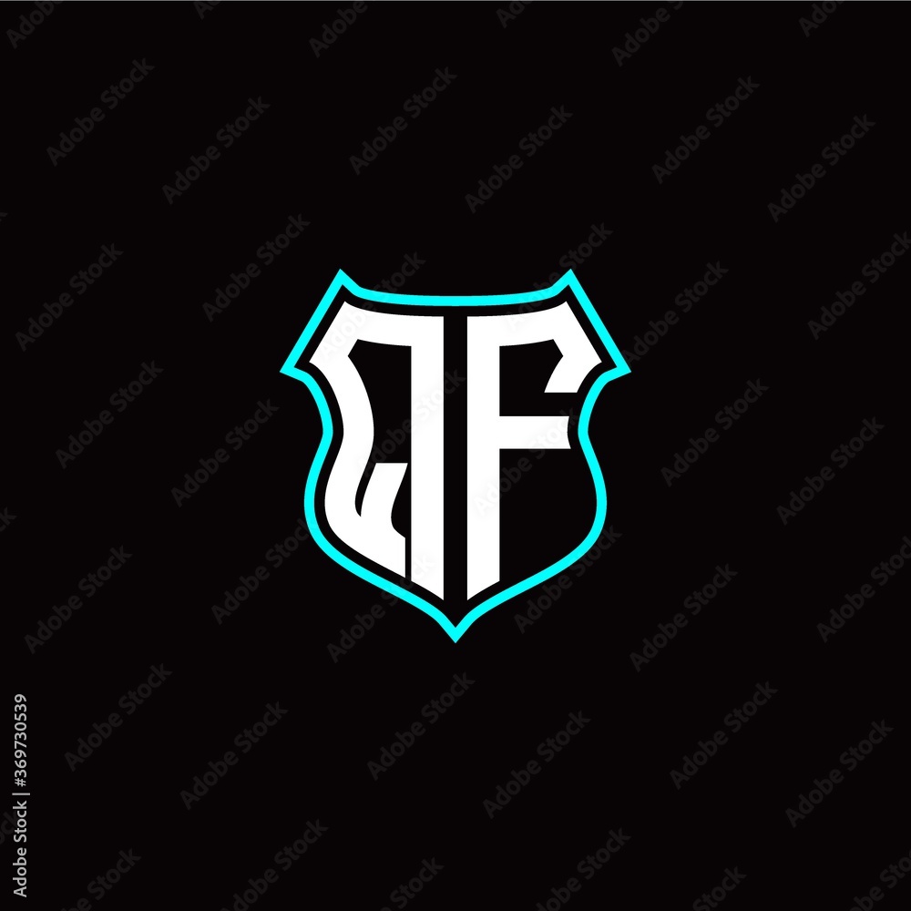 Q F initials monogram logo shield designs modern
