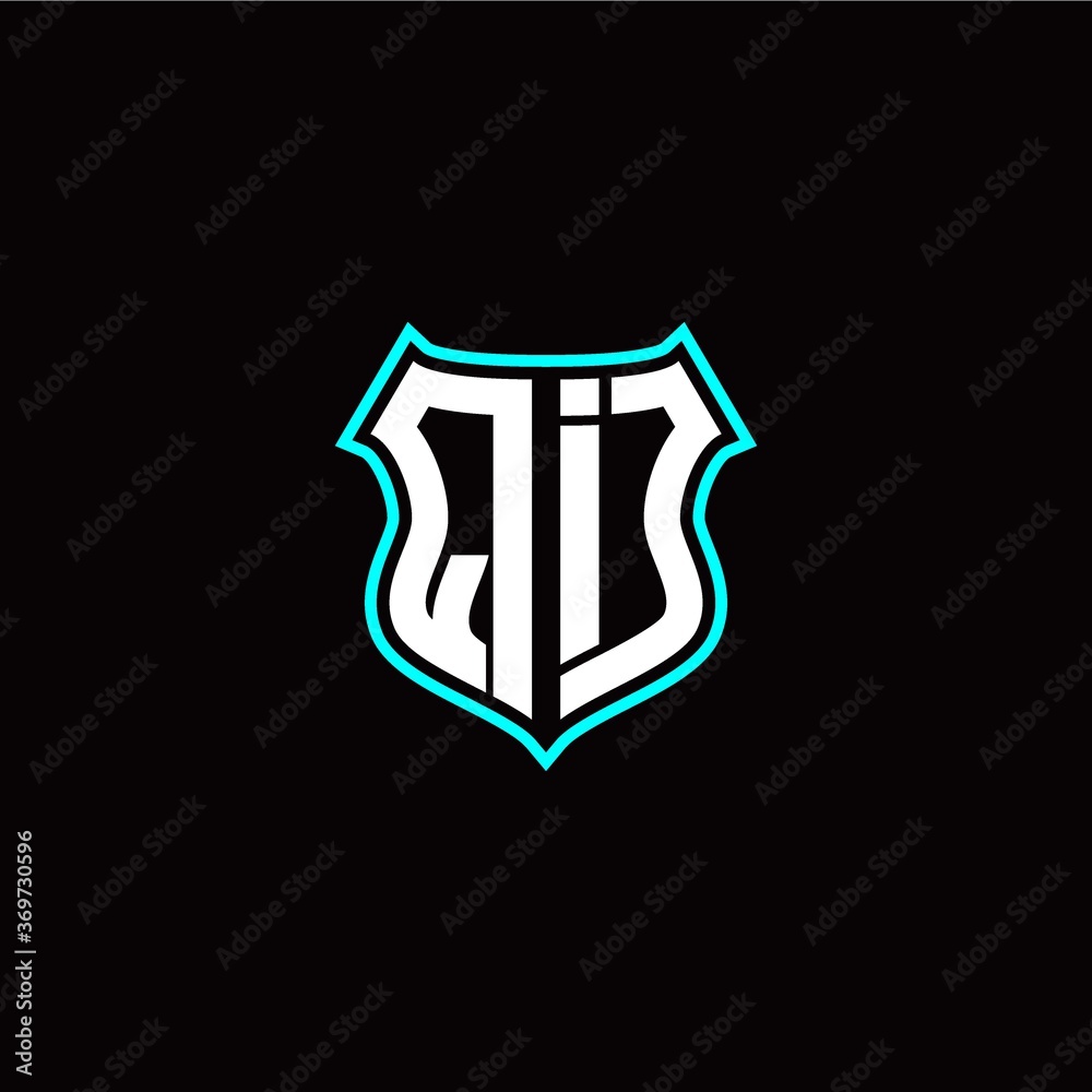 Q I initials monogram logo shield designs modern