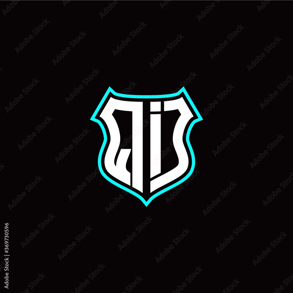 Q I initials monogram logo shield designs modern Q I initials monogram logo shield designs modern