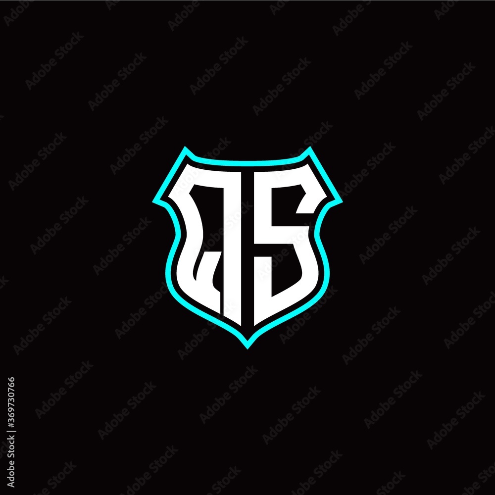 Q S initials monogram logo shield designs modern