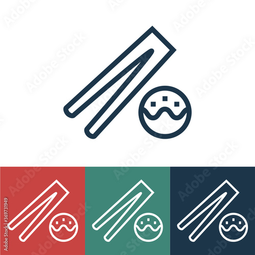 Linear vector icon with sushi