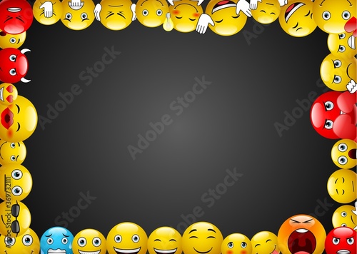 Design Modern Emoji Conceptual Abstract Art Illustration Isolated on black Background.