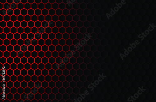 hexagonal red mesh pattern with text space.metal grid background.