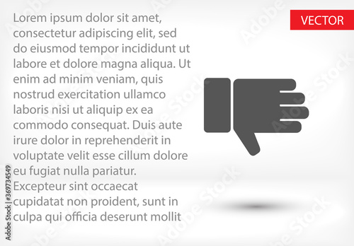 hand with thumb down  icon. Vector  Eps 10 . Lorem Ipsum Flat Design