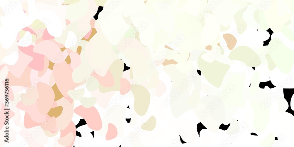 Light pink, green vector backdrop with chaotic shapes.