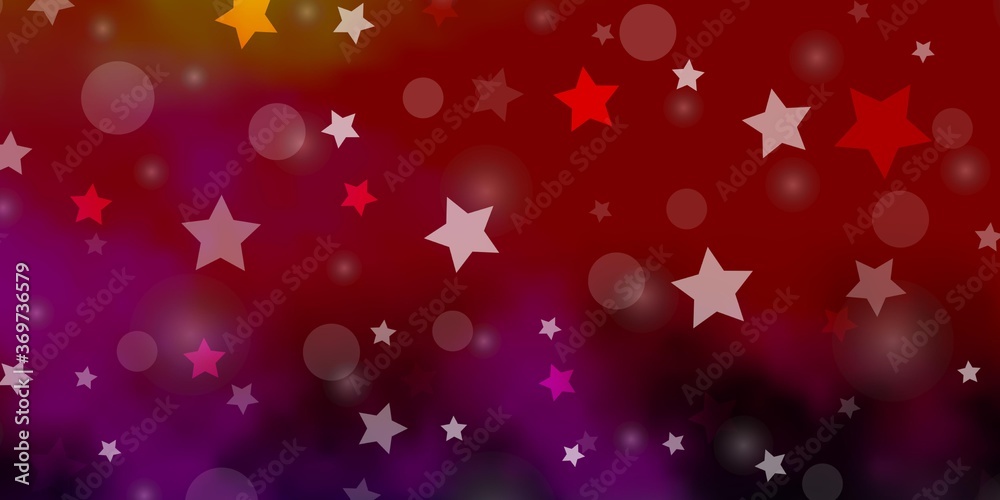 Light Pink, Yellow vector pattern with circles, stars. Glitter abstract illustration with colorful drops, stars. Pattern for design of fabric, wallpapers. Light Pink, Yellow vector pattern with circles, stars. Glitter abstract illustration with colorful drops, stars. Pattern for design of fabric, wallpapers.
