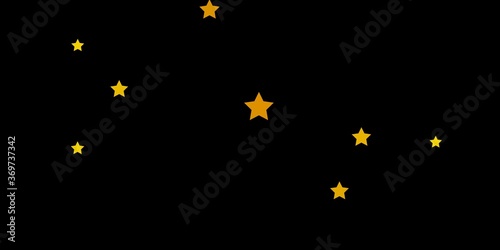 Dark Yellow vector background with colorful stars. Colorful illustration in abstract style with gradient stars. Theme for cell phones.