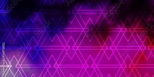 Dark Purple, Pink vector layout with lines, triangles. Beautiful illustration with triangles in nature style. Pattern for commercials.