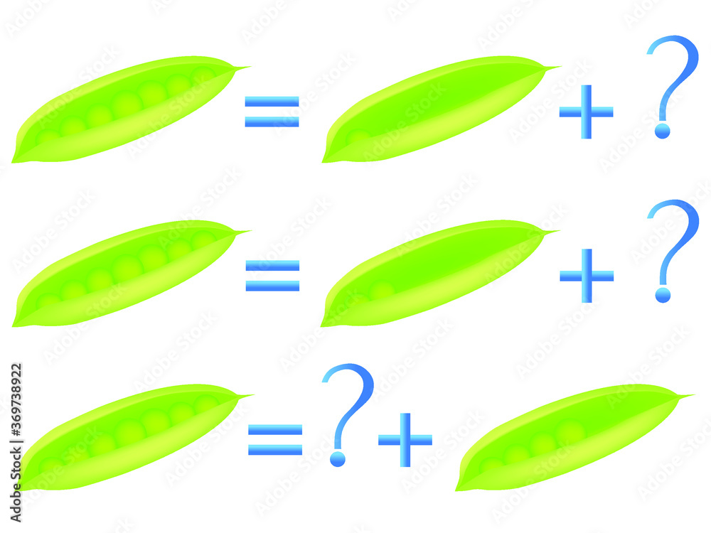  Educational games for children, on the composition of the seven, example with peas.