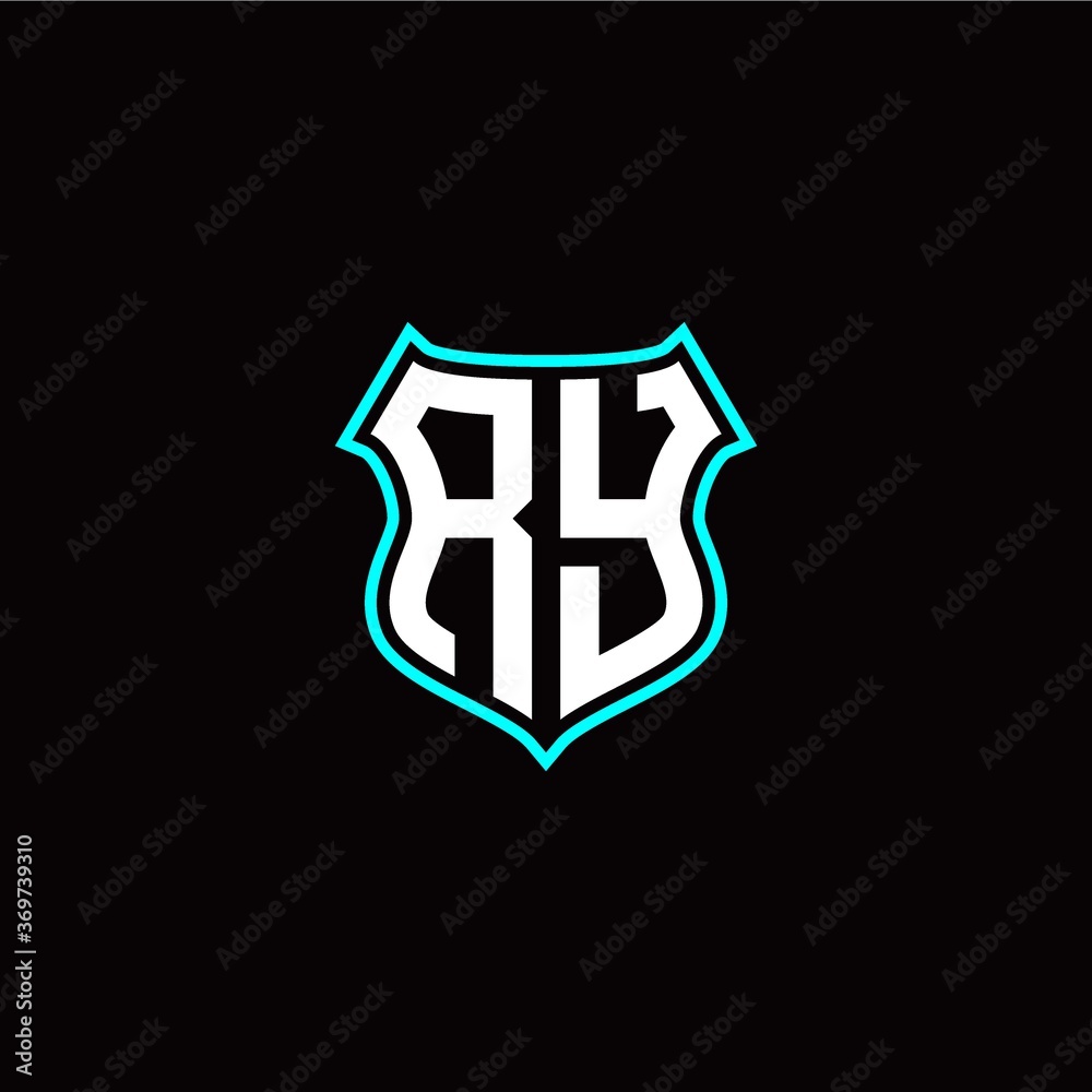 R Y initials monogram logo shield designs modern R Y initials monogram logo shield designs modern