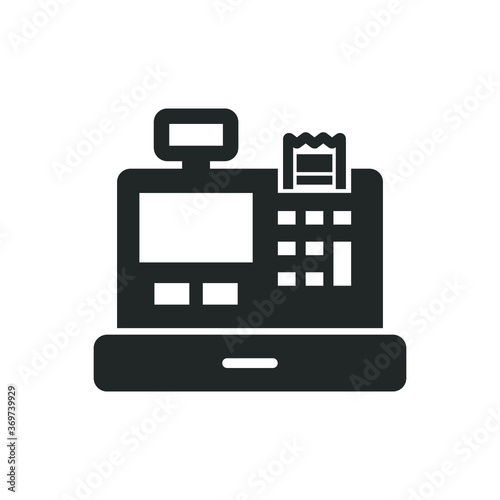 Cash register vector icon illustration on white background