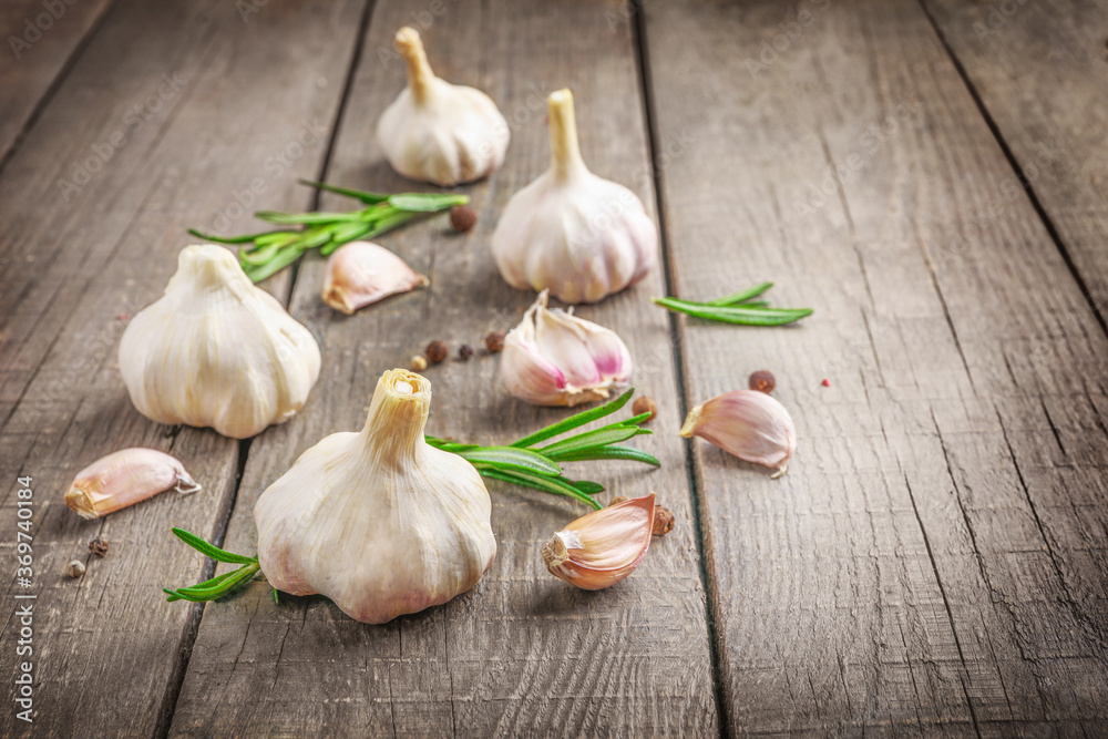 Seasonings, garlic and herbs Seasonings, garlic and herbs