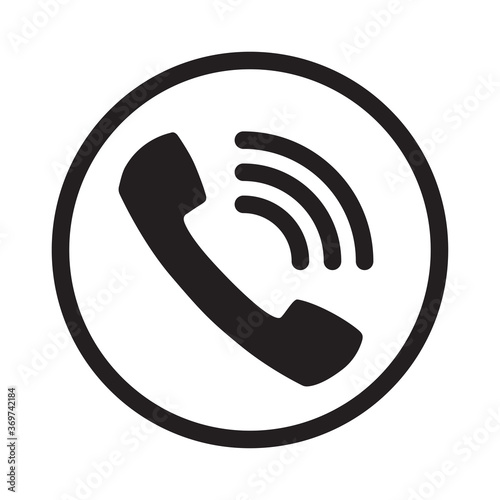 Call icon vector. Noisy phone Flat calling symbol.