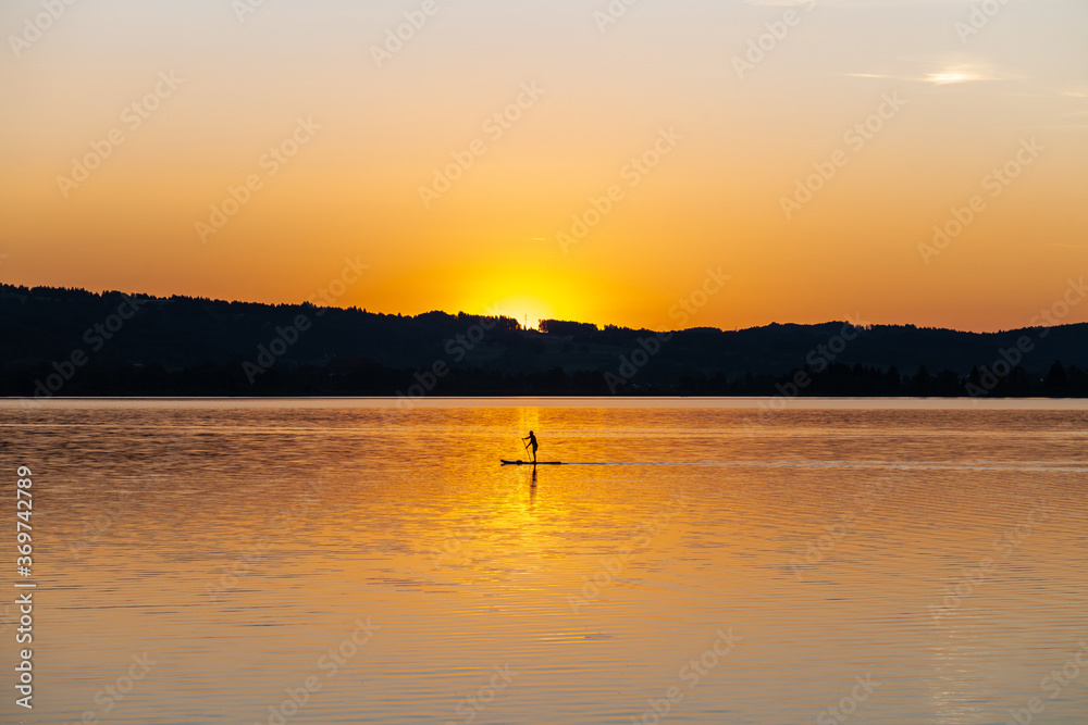 Sunset at the Lake Kochelsee, Bavaria, Germany Sunset at the Lake Kochelsee, Bavaria, Germany