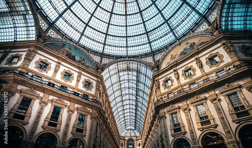 Intricate architecture in Milan mall