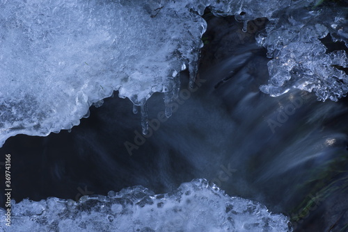 water flowing under ice cover