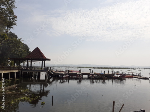 Blue Lake Landscape View with Boats © Yudhistira