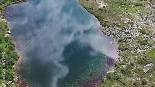 Mountain lake of Ergaki Natural Park, Russia. Travel and hiking