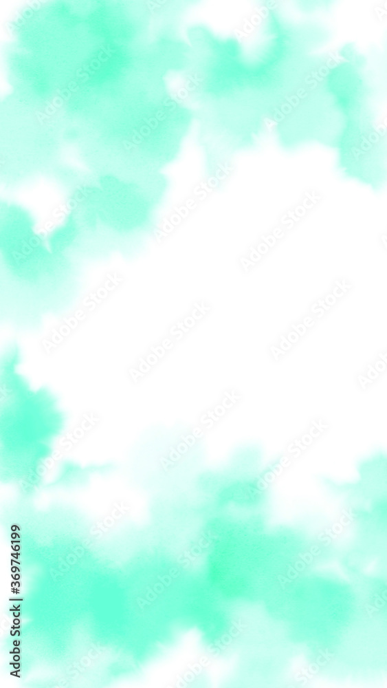 Abstract watercolor mint green stain pattern on white background Abstract watercolor mint green stain pattern on white background
