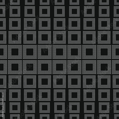 Abstract geometric background design. Seamless black and white pattern. Rectangular shaped grating tones.