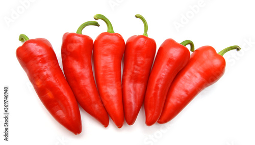 red peppers on white