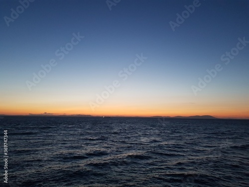 sunset over Irish sea off Cumbria 