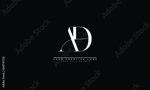 AD DA abstract vector logo monogram template