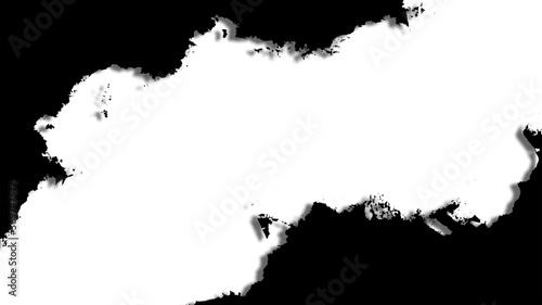 Black frame with jagged edges white background  3d illustration map similar