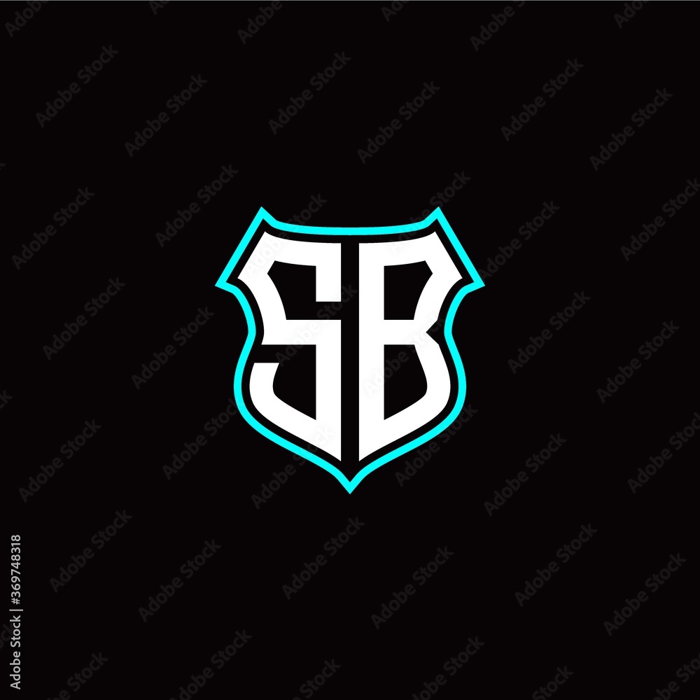 S B initials monogram logo shield designs modern